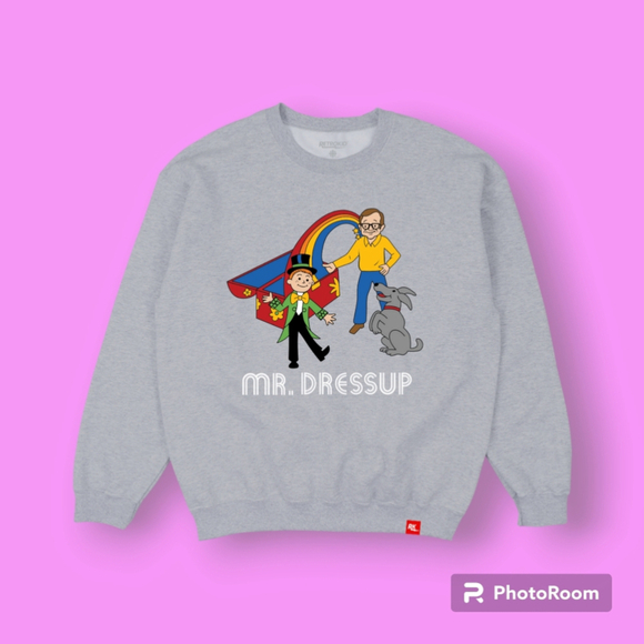 Retrokid CBC x Mr. Dressup Tickle Trunk Grey Crewneck Size 3XL - Picture 1 of 5
